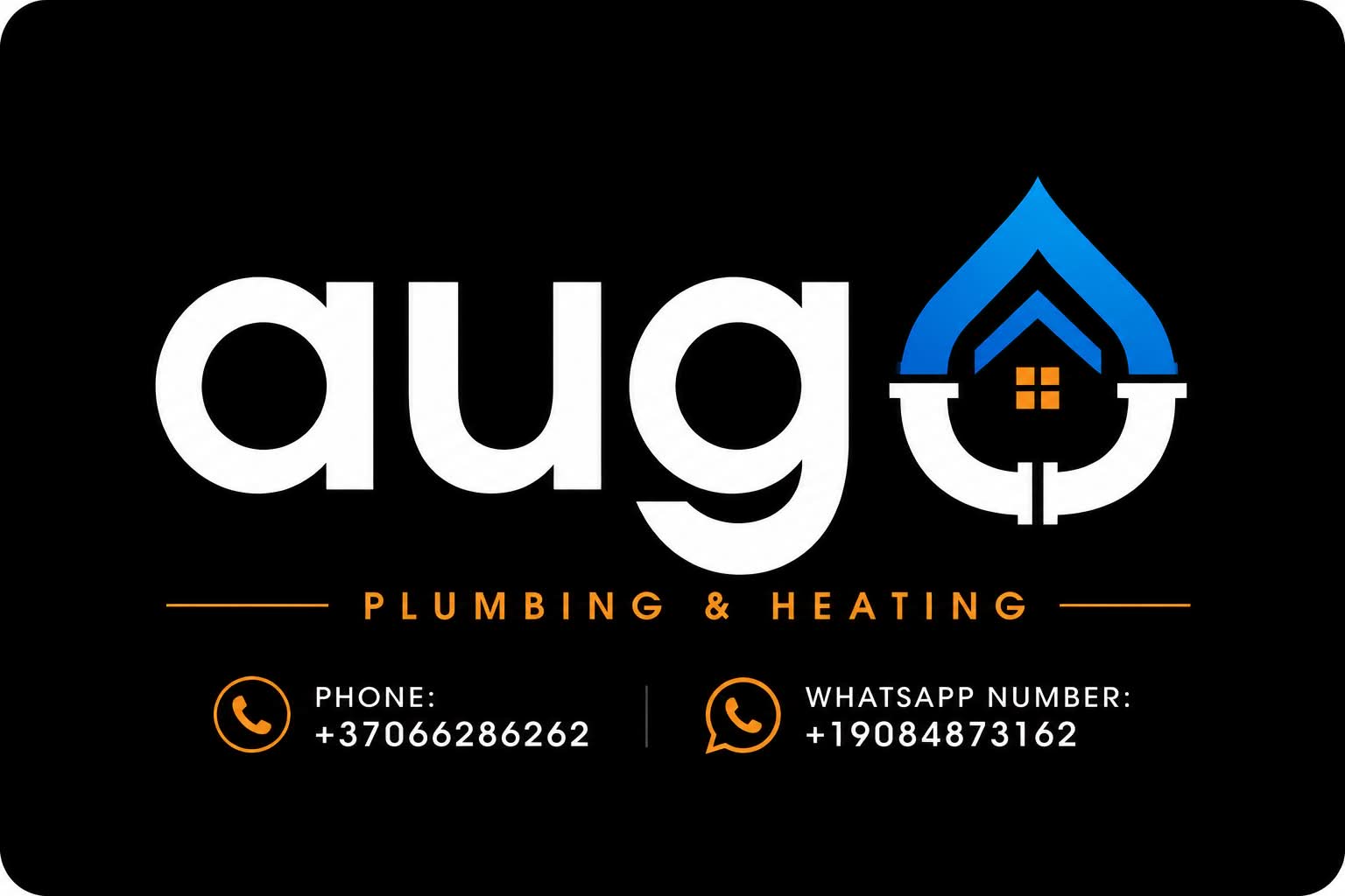 Augo Plumbing and Heating business card