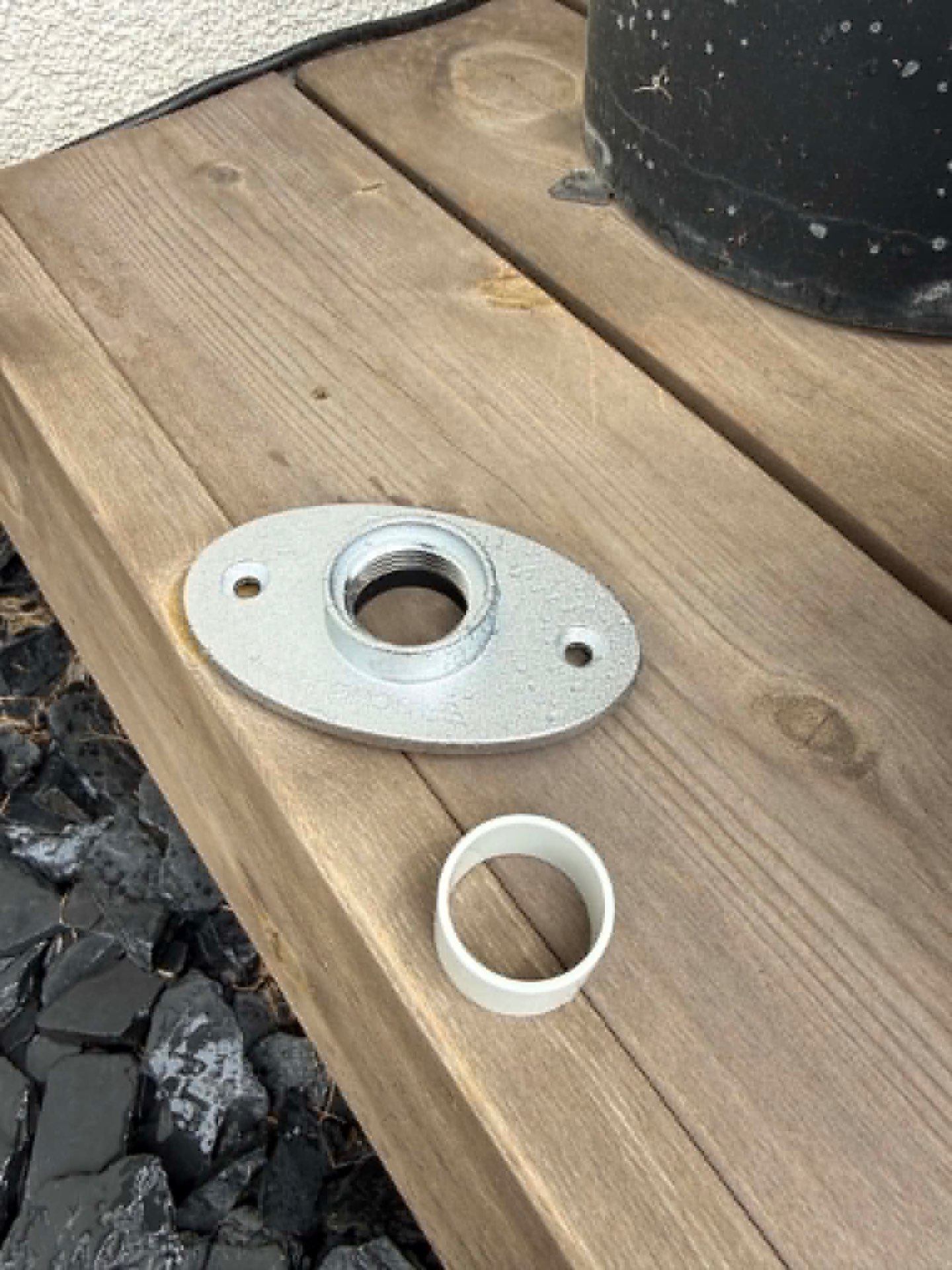 Removed flange and spacer