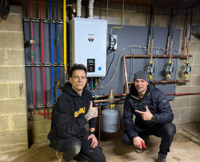 Combi gas boiler installation complete