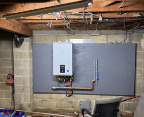 Combi gas boiler installation progress