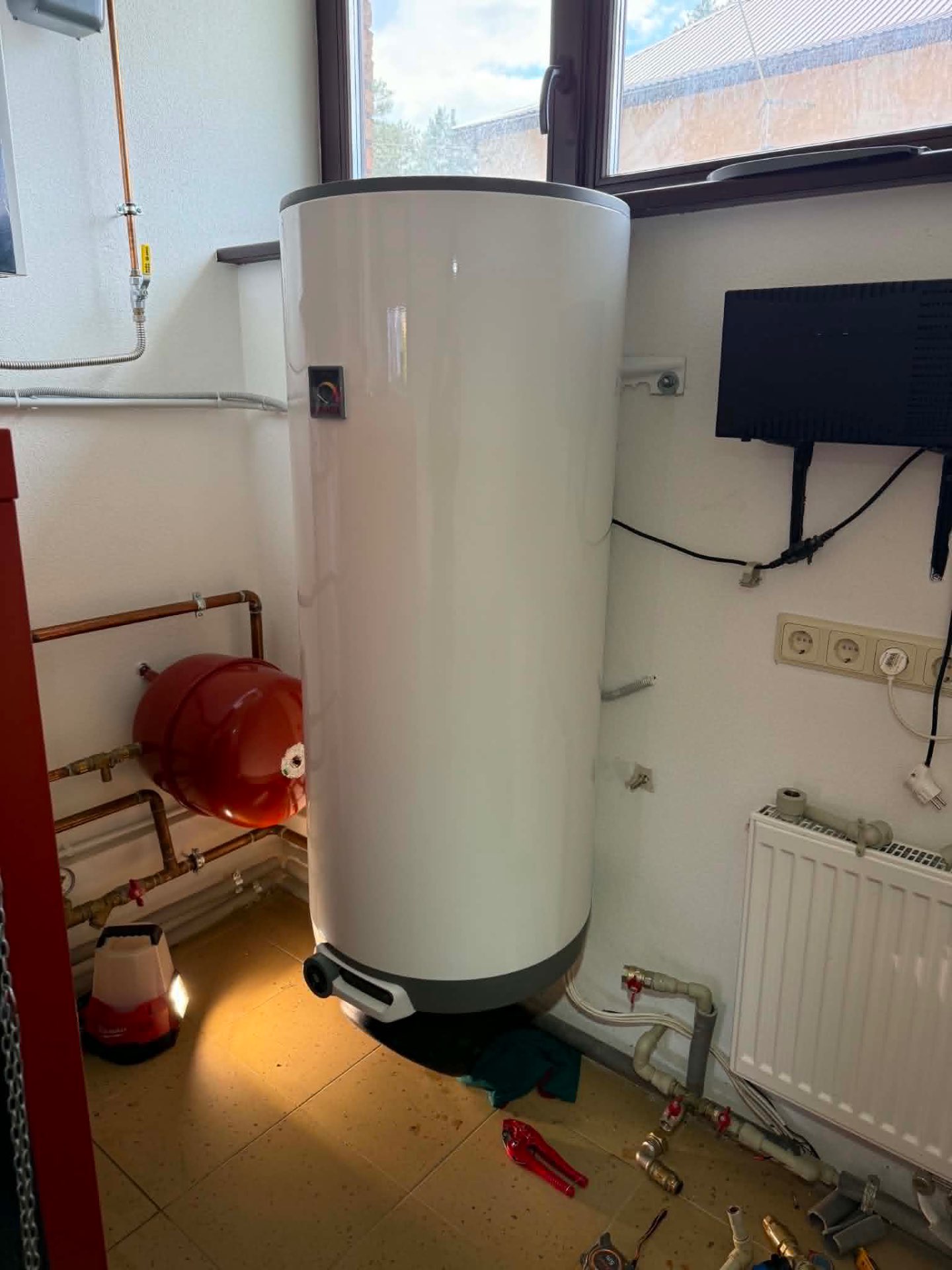 Electric boiler installation finished